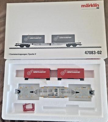 MÄRKLIN HO 47083 - 02 - Türwagen-Set - Container Güterverkehr