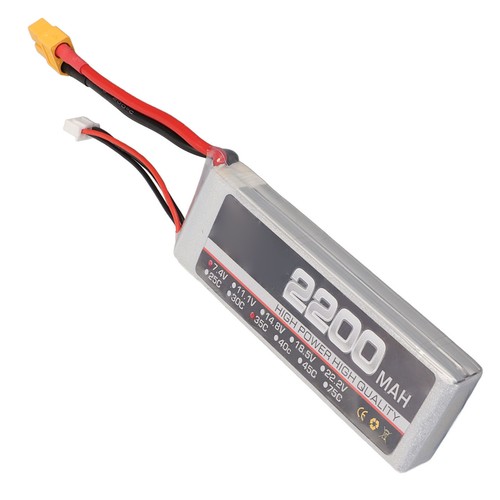 2200mAh 2S Lipo Akku 7,4V 35C High Power Lipo Akku mit XT60 Stecker oder FG - Bild 10 von 24