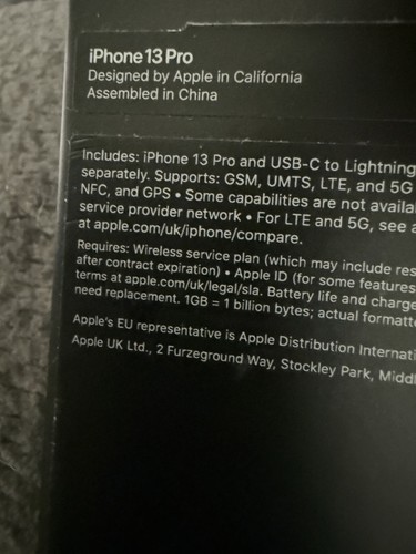 Original iPhone 13 Pro empty box only. Grey - Zdjęcie 3 z 3