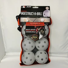 Plastic Baseballs Indestruct-A-Ball Batting Practice Baseballs Training  6 Pack
