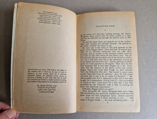Agatha Christie Ten Little N**** 1968 Fontana Sixth Print Paperback Book Vintage - Picture 3 of 17