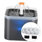 New ListingCat Water Fountain 2 Liter : Cat Fountains for Drinking with Gray+6 Filters