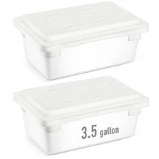 2 Pack Food Storage Box Tote, Freezer and Dishwasher Safe Commercial Food Sto...