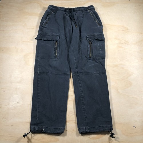 A4412 Cookies Blue Elastic Cargo Pants Mens Medium Drawstring Pockets - Picture 1 of 12