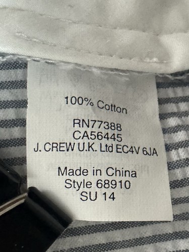 J Crew Pants Mens 34x30 Seersucker Bedford Chino Striped Flat Front Cotton - Picture 13 of 13