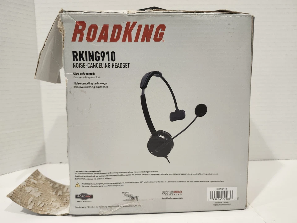 OPEN BOX Road King Headset RKING910 Noise Canceling 10 hr Talk Time - Image 3 of 4
