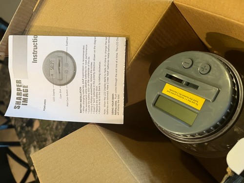 Sharper Image 2017 Digital Coin Counting Jar Piggy Bank New In Box - Picture 7 of 8