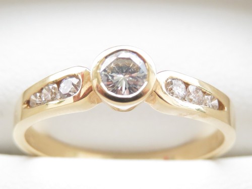 Genuine 0.40ct Diamond Ring 18K Yellow Gold - Picture 11 of 11