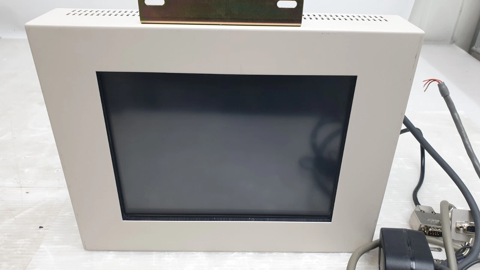 Front of the TE6036A7 10.4-inch LCD touch screen monitor in its light-grey bezel
