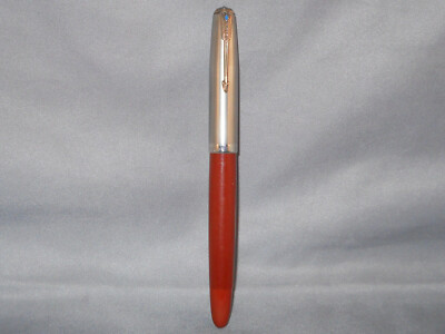 Parker VS Button Fill Chrome Cap Fountain Pen--rust--xf--working