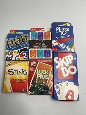 SKIP BO Phase 10 Luck Plus Kuuduk Card Games Family Game Night Ages 7Y+ Lot Of 6