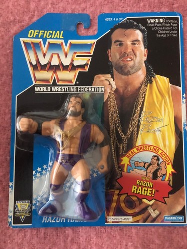 wwf hasbro moc new razor ramon series 10 purple ra...