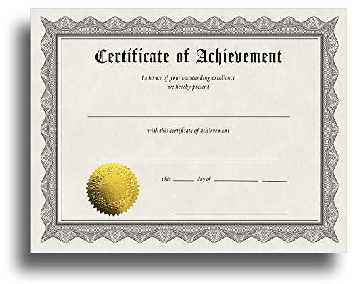 Premium Certificate of Achievement with Gold Foil Embossed Seals