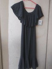 Lularoe Cici Dress Plus Size XL Gray Ruffle Shoulders Stretchy NWT