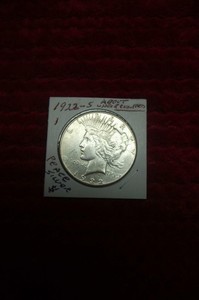 AU 1922 Peace Silver Dollar Almost Uncirculated