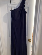 One shoulder cutout gown prom dress