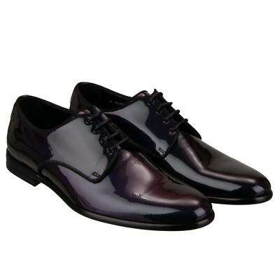 DOLCE & GABBANA Lackleder Derby Leder Schuhe RAFFAELLO Lila Blau 43 UK 9