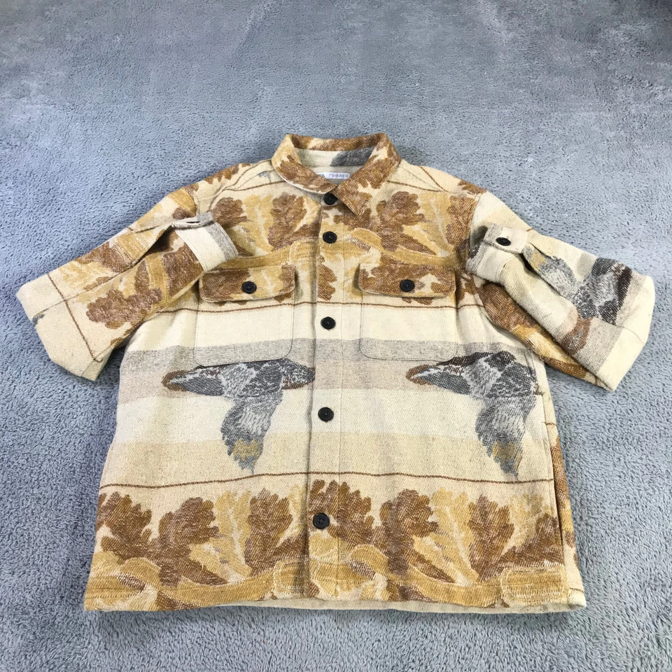 Zara Jacket Mens Extra Large Overshirt Shacket Lumberjack Duck Hunting Button Up - Image 2 of 4