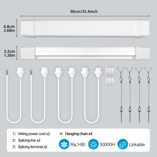 Lampada LED per ambienti umidi lampada per vasca luce 60/90/120/150 cm incl. tubo T8 IP65 - Foto 177 di 195