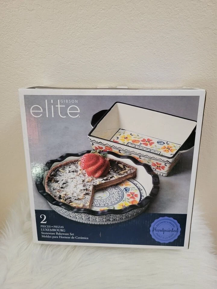 Gibson Elite Stoneware (NEW) Bakeware Set Pie Dish & Loaf Pan Luxembourg