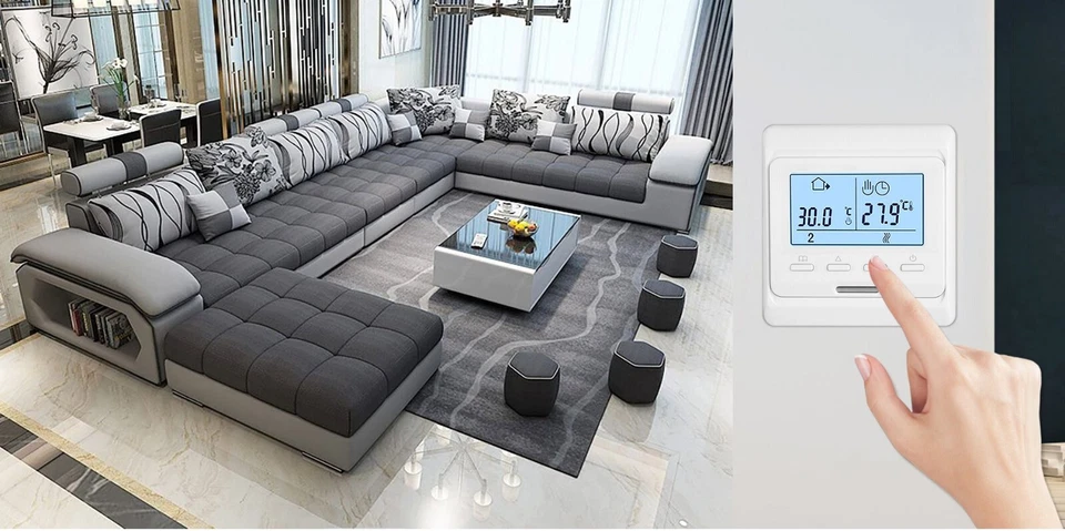 Digital Raumthermostat Thermostat Fussbodenheizung Unterputz LCD LED Wandheizung - Bild 4 von 4