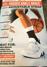 DR. BRACE Gel-Padded Ankle Brace With Adjustable Strap Black Size XL