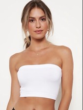 lined Cotton white Tube Top Casual Top Summer