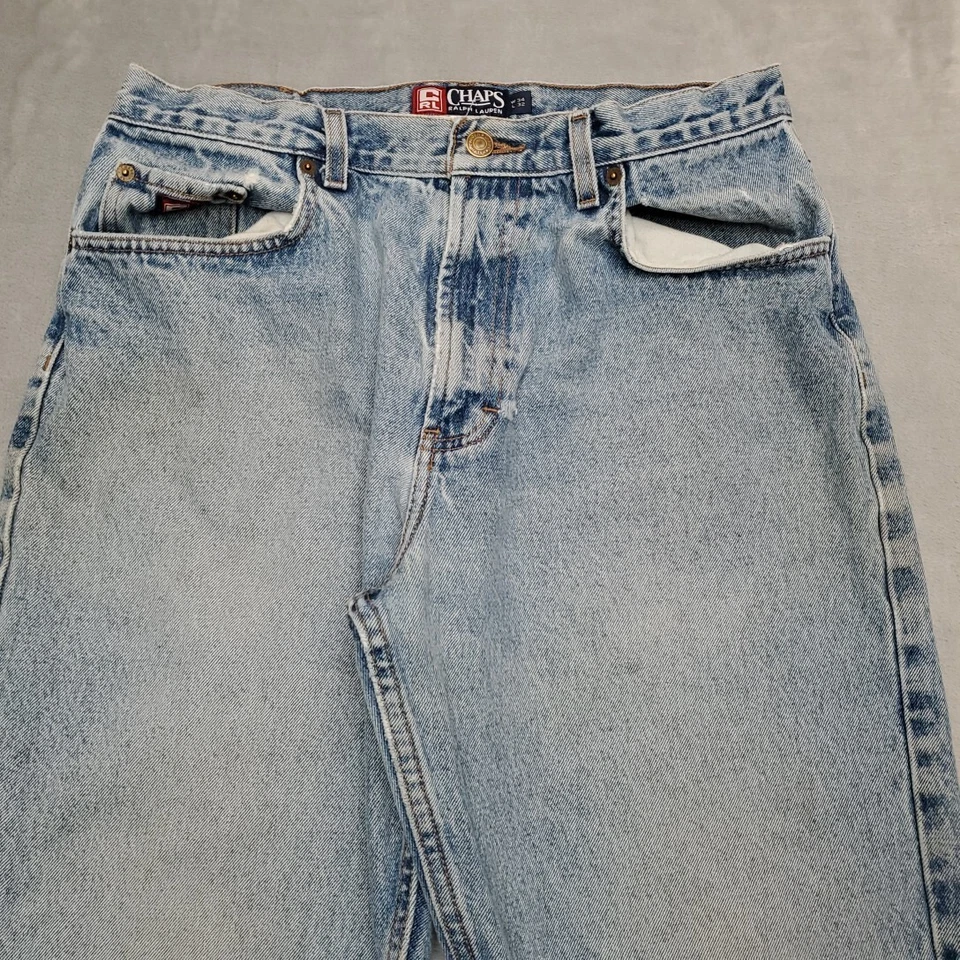 Vintage Chaps Ralph Lauren Jeans Mens 34x32 Loose Fit 5 Pocket Stone Wash Y2K - Image 3 of 4