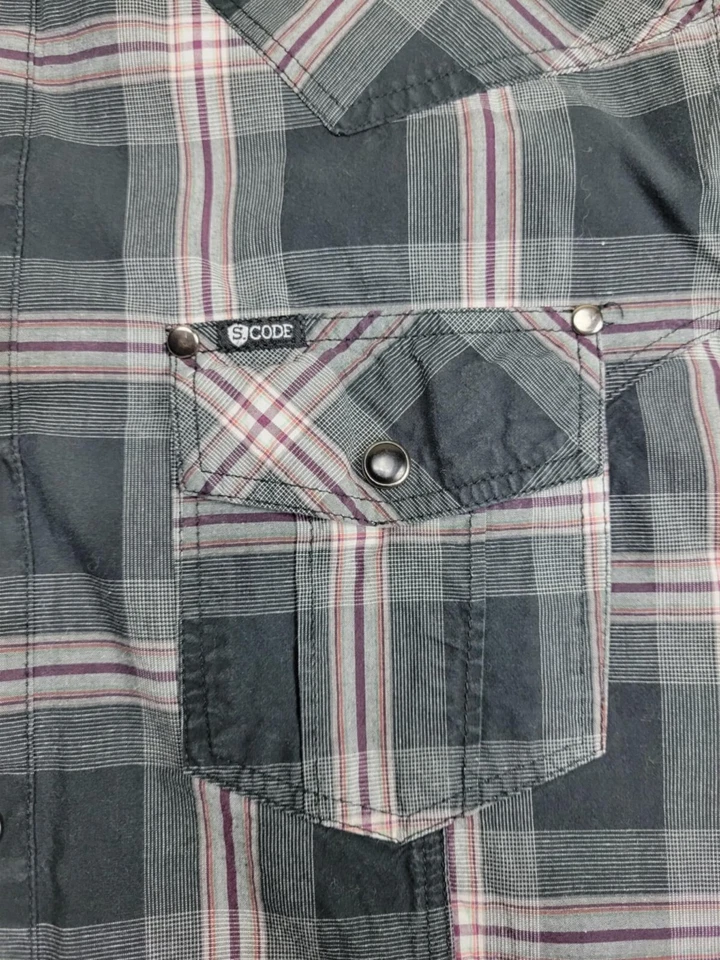 Sovereign Code Button Up Snap Western Long Sleeve Shirt Men's Small - Image 3 of 4
