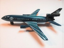 Metro Airlines DC-10 Model Plane,Matchbox,Blue,4 1/4" long,3.75" wing span
