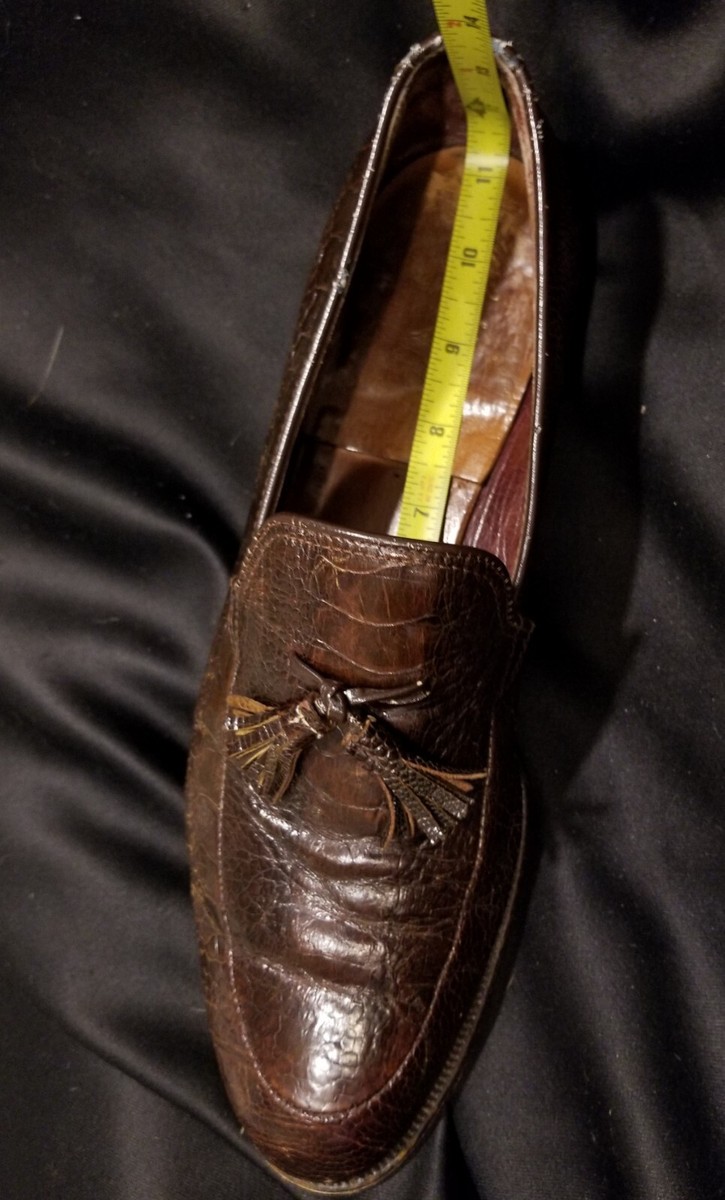 1980s LEE KEE Exotic Mens Shoes 10.5 Split Toe Tassel Ostrich Leg Loafers Vtg 1980s LEE KEE Exotic Mens Shoes 10.5 Split Toe Tassel  main image 3