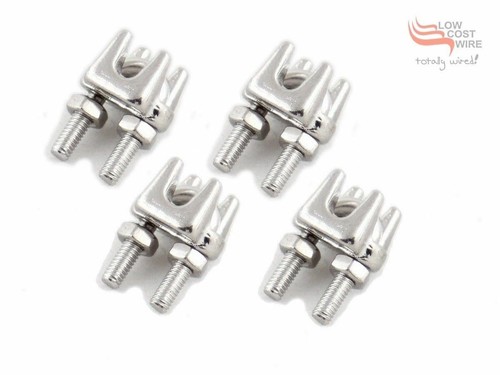 Stainless Steel Wire Rope Bulldog Grips Clamps Cable Cord 2mm 3mm 4mm 5mm 6mm - Picture 6 of 12