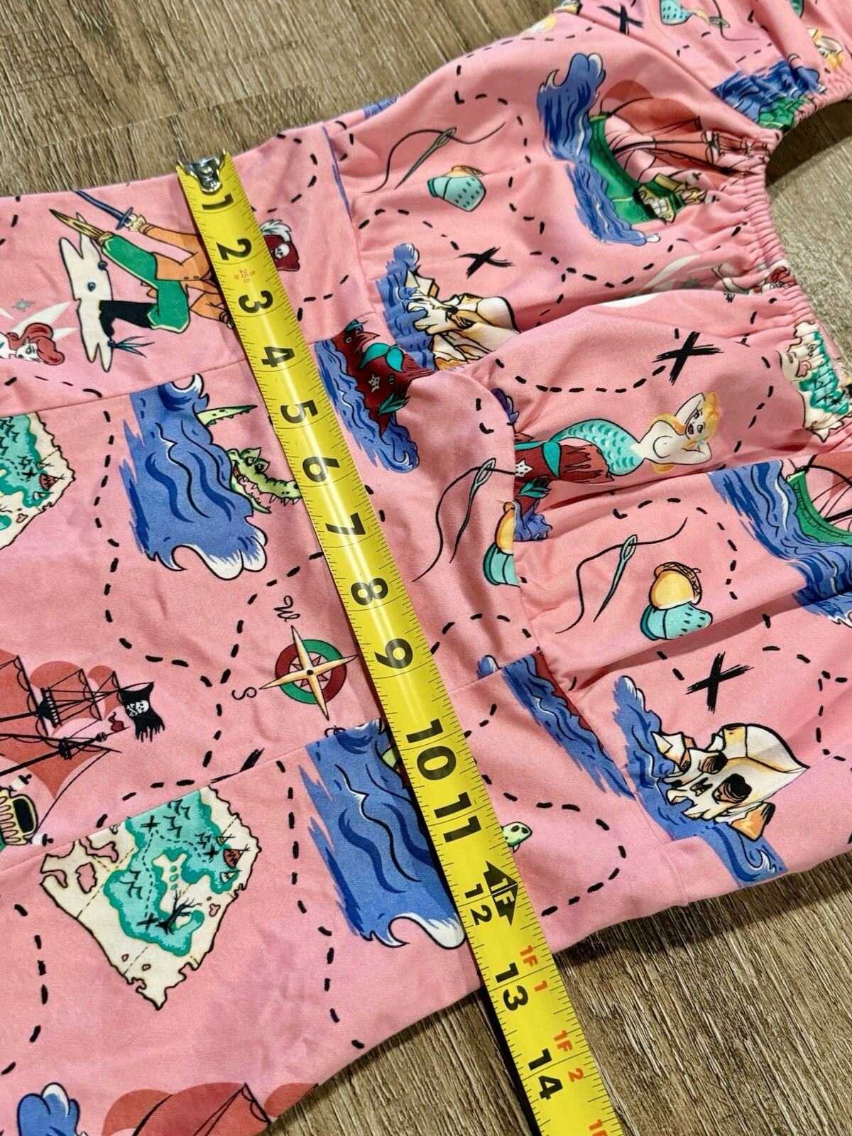 PINUP COUTURE PINK RETRO VINTAGE PEASANT TOP Neverland Theme Mermaids Fairies image 8
