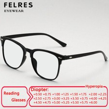 Men Women Oval Retro Anti Blue Light Reading Glasses Clear Lens Fashion Glasses