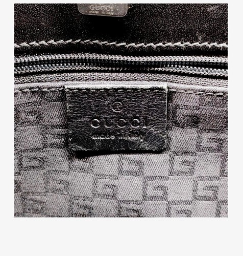 Authentic Vintage GUCCI Sherry Line Shoulder Tote Bag Purse Black Suede - Picture 7 of 9