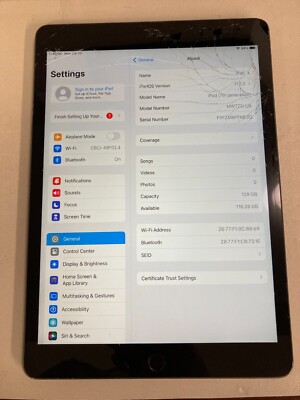 Apple iPad 7th Gen. 128GB, Wi-Fi, 10.2'' - Space Gray A2197 - READ