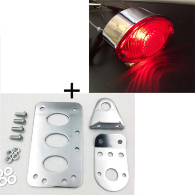 Side Mount License Plate Bracket Taillight For Harley Metric Bikes Choppers Chro
