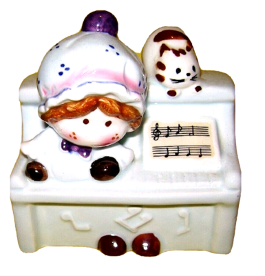 BABY PIANO BIMBA PIANOFORTE 80s Japan pottery coin bank