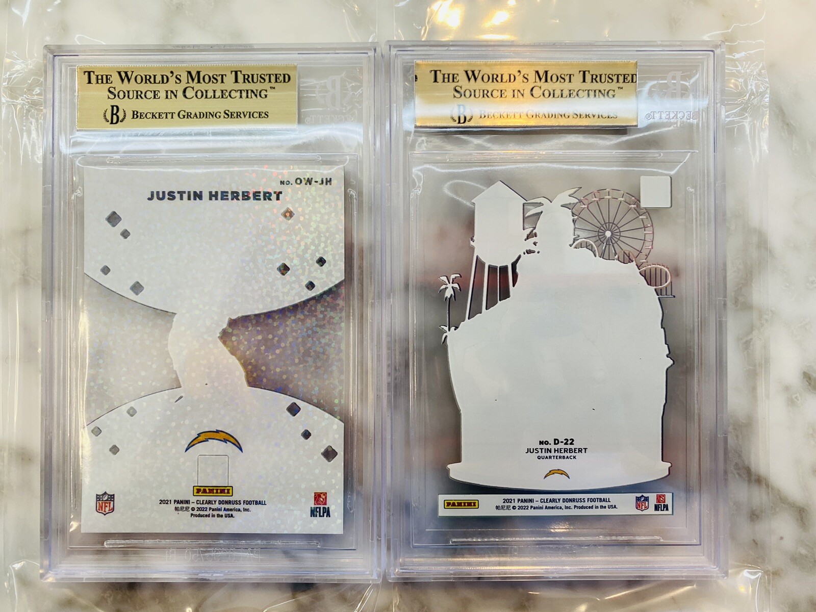 2021 Donruss Justin Herbert Downtown Clearly, Out Of This World 1/5 BGS 9.5  LOT | eBay