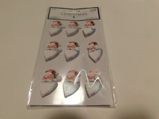 Christmas paper crafts santa 3D stickers 9pc