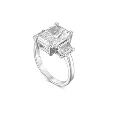 Diamond Engagement Ring VVS2 F 4 Carat Lab-created 14k White Gold IGI Sparkling