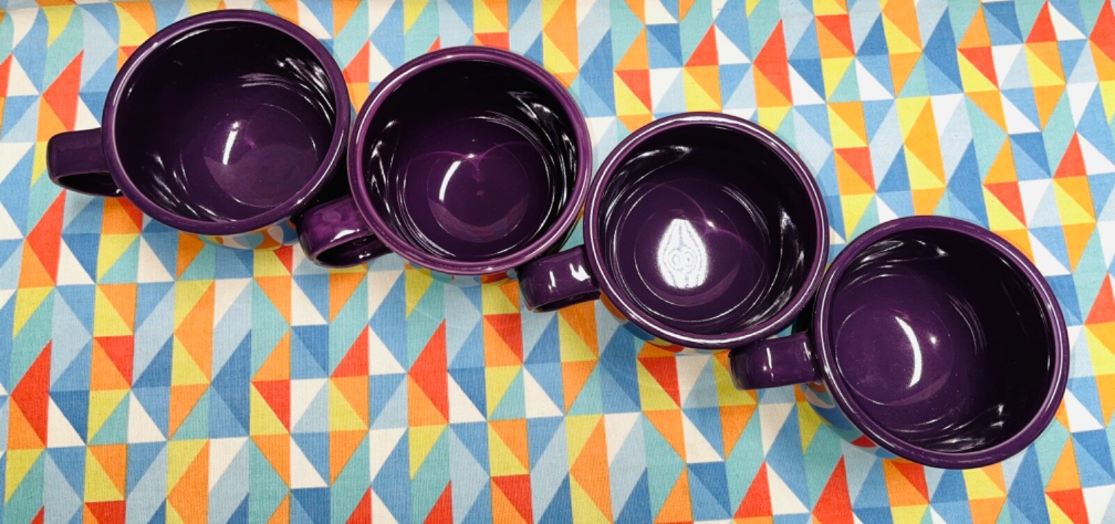 NEW FIESTAWARE 18 oz Jumbo Mug set of 4 MULBERRY Soup Cup bowl FREE SHIPPING
