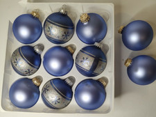 11 Vintage Christmas by Krebs Glass Glacier Sky Blue Christmas Ornaments