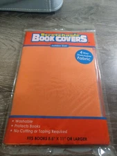KITTRICH - Stretchable Fabric Book Covers Jumbo Size - 8.5"x 11" or larger Orang
