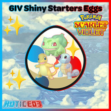 ✨ SHINY 6IV Bulbasaur + Squirtle + Charmander ✨ Pokemon SCARLET and VIOLET Eggs