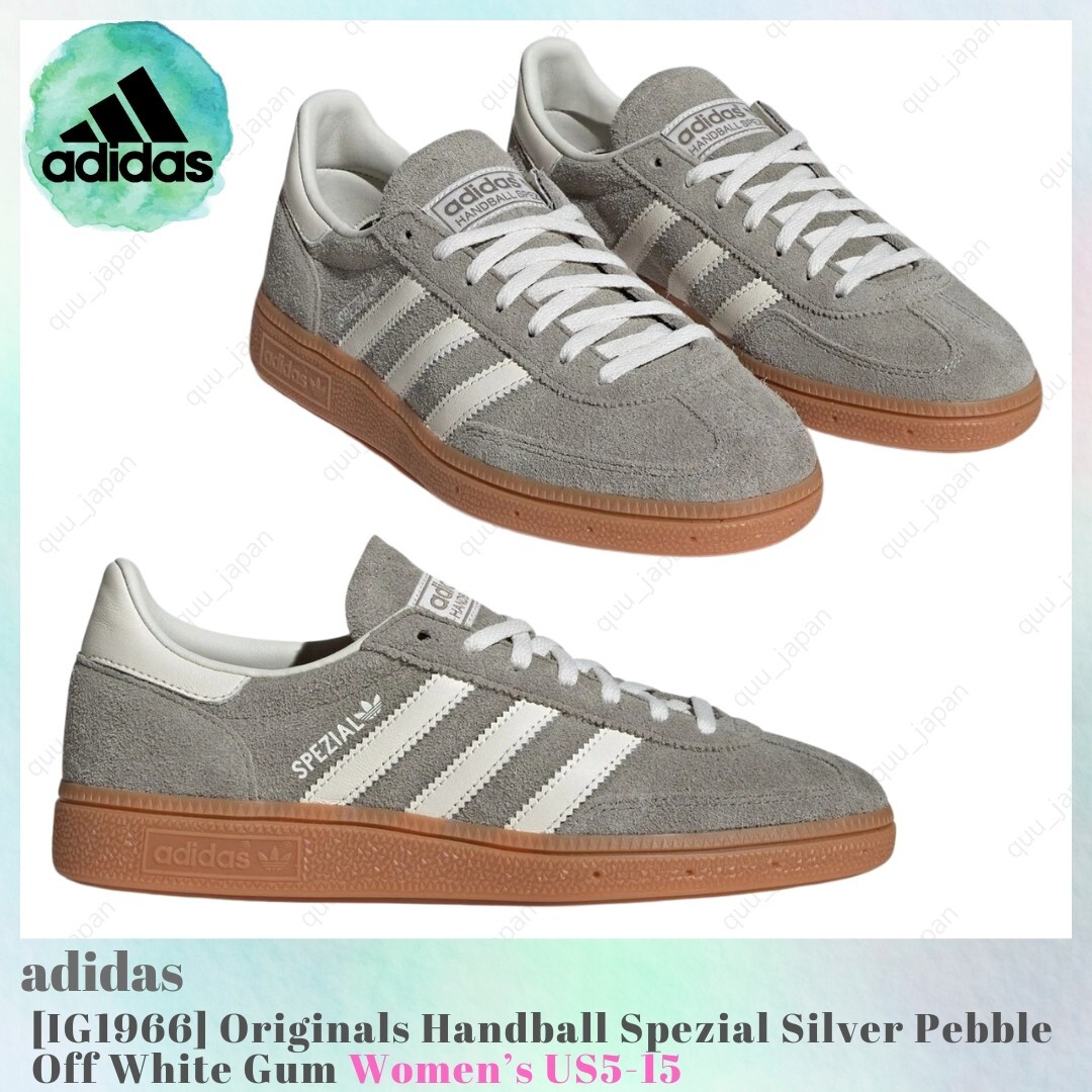adidas Originals Handball Spezial Silver Pebble White Gum IG1966 Women's US5-15