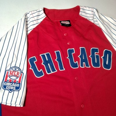 【激レア】80s USA製 MLB シカゴカブス ベースボールシャツ XL Vintage Chicago Cubs Baseball Jersey XL by Stitches Red Blue
