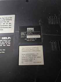 Sega CD Console MK 4102 with no remote or cords
