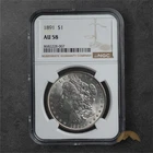 1891-Morgan Silver Dollar $1 - NGC AU58 - Philadelphia