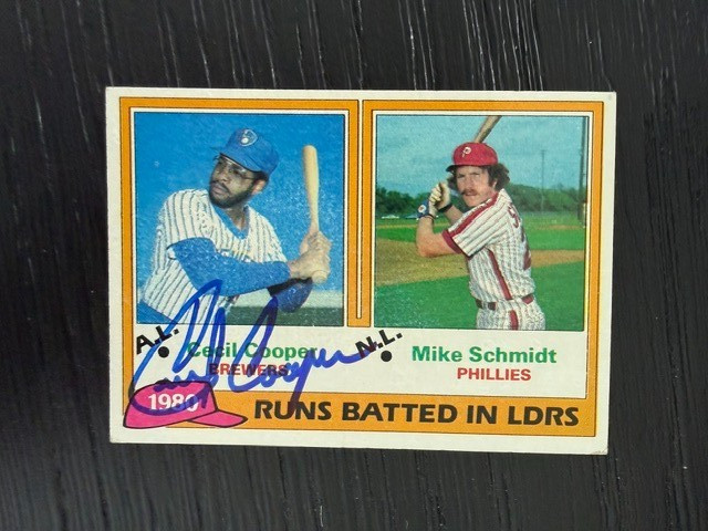 Brewers Cecil Cooper Signed 1981 Topps AUTO